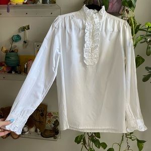 Stella McCartney white poplin ruffled blouse